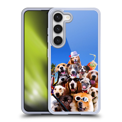 Random Galaxy Animals Beach Dog Selfie With Glasses Soft Gel Case for Samsung Galaxy S23 5G & MagSafe