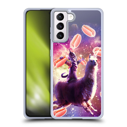 Random Galaxy Space Llama Hotdog Cat Warrior Soft Gel Case for Samsung Galaxy S21+ 5G & MagSafe