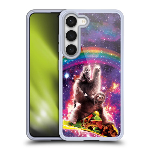Random Galaxy Animals Space Cat Llama Sloth On Taco Soft Gel Case for Samsung Galaxy S23 5G & MagSafe