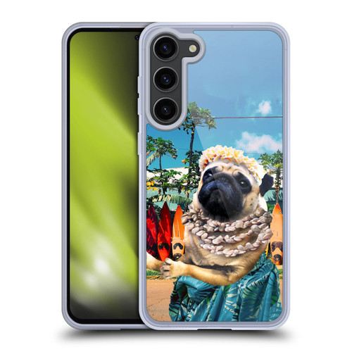 Random Galaxy Animals Aloha Hawaiian Pug Soft Gel Case for Samsung Galaxy S23+ 5G & MagSafe