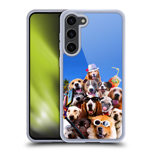 Random Galaxy Animals Beach Dog Selfie With Glasses Soft Gel Case for Samsung Galaxy S23+ 5G & MagSafe