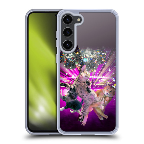 Random Galaxy Animals Disco Dancing Cat Soft Gel Case for Samsung Galaxy S23+ 5G & MagSafe