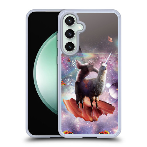 Random Galaxy Space Llama Outer Space Sloth & Bacons Soft Gel Case for Samsung Galaxy S23 FE 5G & MagSafe