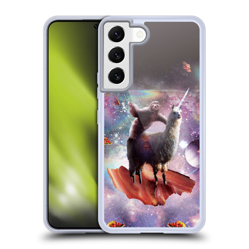 Random Galaxy Space Llama Outer Space Sloth & Bacons Soft Gel Case for Samsung Galaxy S22 5G & MagSafe