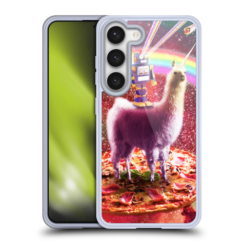 Random Galaxy Space Llama Robot & Pizza Soft Gel Case for Samsung Galaxy S23 5G & MagSafe