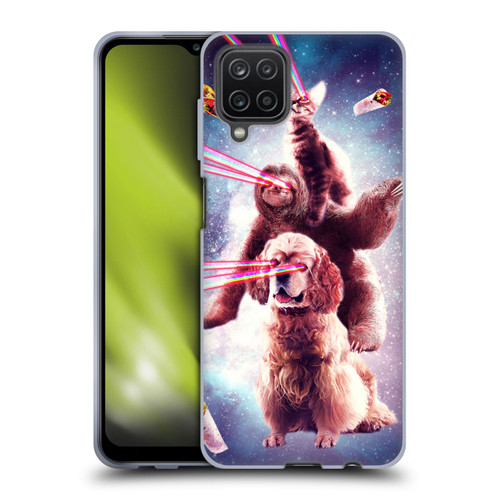 Random Galaxy Space Pizza Ride Lazer Eyes Cat Sloth & Dog Soft Gel Case for Samsung Galaxy A12 (2020)