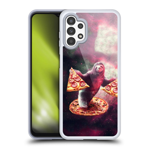 Random Galaxy Space Pizza Ride Galaxy Sloth Soft Gel Case for Samsung Galaxy A13 (2022)