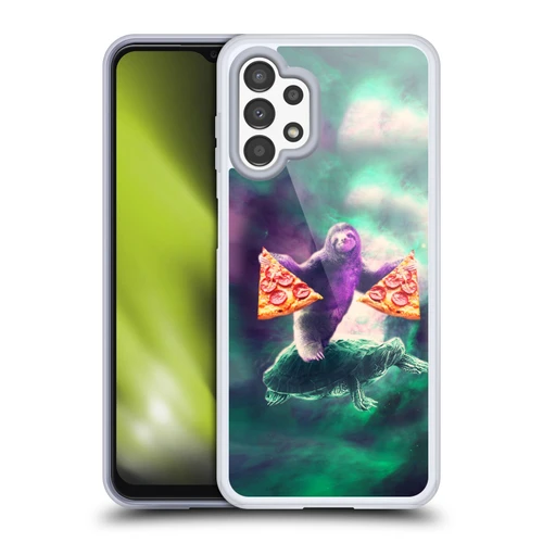 Random Galaxy Space Pizza Ride Sloth Riding Turtle Soft Gel Case for Samsung Galaxy A13 (2022)