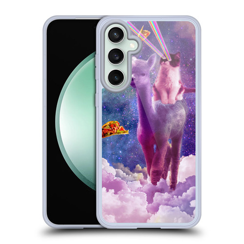 Random Galaxy Space Pizza Ride Lazer Cat Riding Llama Soft Gel Case for Samsung Galaxy S23 FE 5G & MagSafe