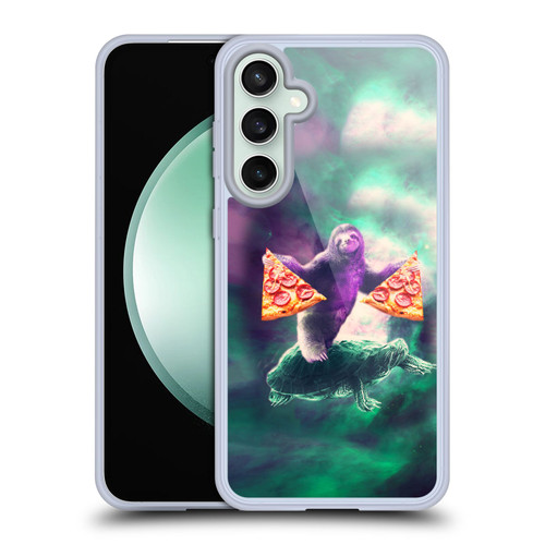 Random Galaxy Space Pizza Ride Sloth Riding Turtle Soft Gel Case for Samsung Galaxy S23 FE 5G & MagSafe