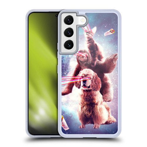 Random Galaxy Space Pizza Ride Lazer Eyes Cat Sloth & Dog Soft Gel Case for Samsung Galaxy S22 5G & MagSafe