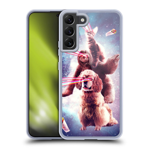 Random Galaxy Space Pizza Ride Lazer Eyes Cat Sloth & Dog Soft Gel Case for Samsung Galaxy S22+ 5G & MagSafe