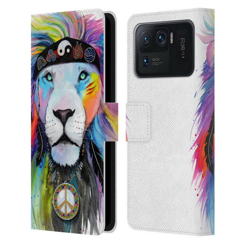 Pixie Cold Cats Hippy Lion Leather Book Wallet Case Cover For Xiaomi Mi 11 Ultra