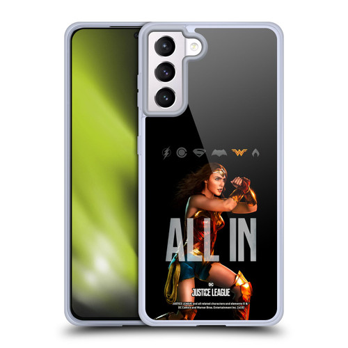 Justice League Movie Posters Wonder Woman Soft Gel Case for Samsung Galaxy S21+ 5G & MagSafe