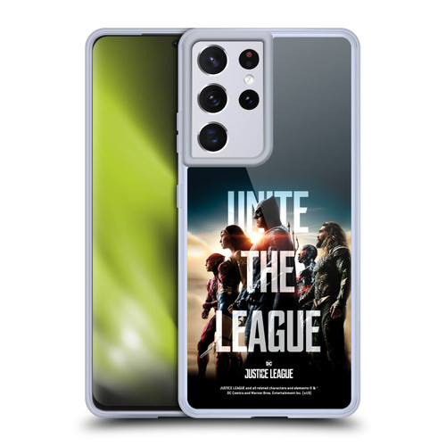 Justice League Movie Posters Unite The League Soft Gel Case for Samsung Galaxy S21 Ultra 5G & MagSafe