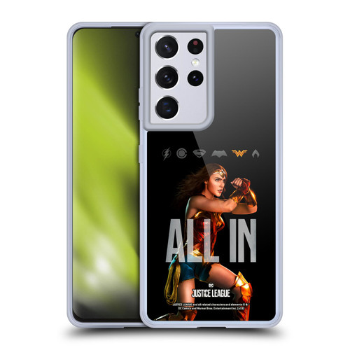 Justice League Movie Posters Wonder Woman Soft Gel Case for Samsung Galaxy S21 Ultra 5G & MagSafe