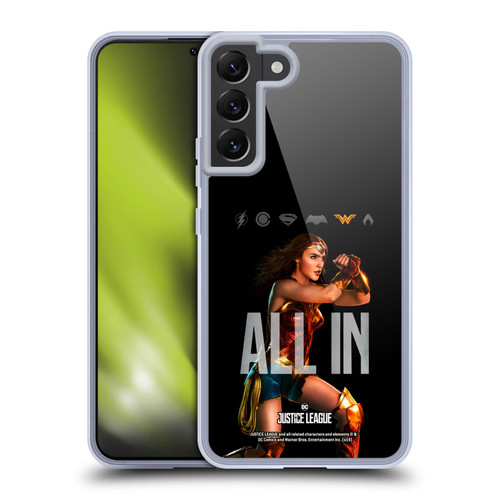 Justice League Movie Posters Wonder Woman Soft Gel Case for Samsung Galaxy S22+ 5G & MagSafe