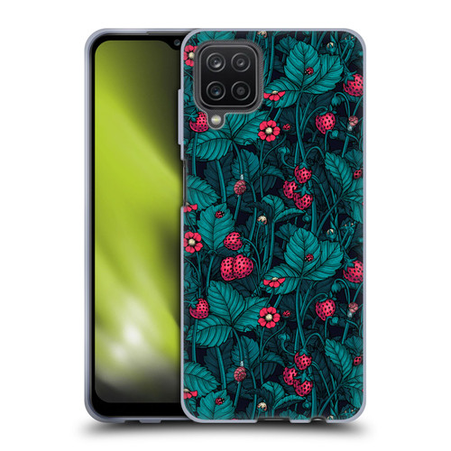 Katerina Kirilova Fruits & Foliage Patterns Wild Strawberries Soft Gel Case for Samsung Galaxy A12 (2020)