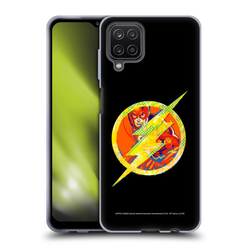 Justice League DC Comics Dark Electric Pop Icons The Flash Soft Gel Case for Samsung Galaxy A12 (2020)