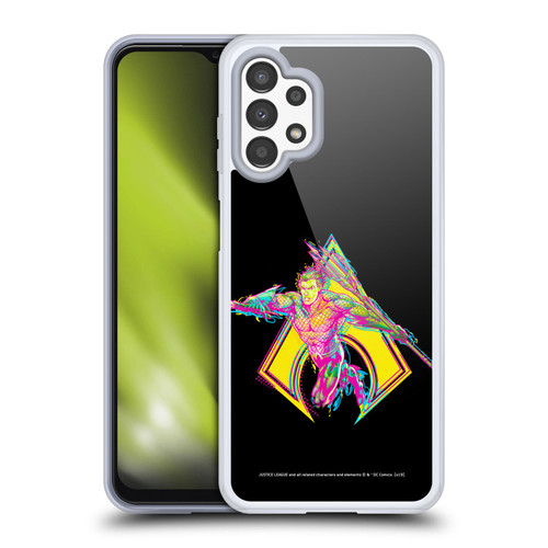 Justice League DC Comics Dark Electric Pop Icons Aquaman Soft Gel Case for Samsung Galaxy A13 (2022)