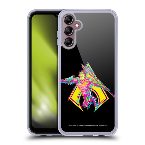 Justice League DC Comics Dark Electric Pop Icons Aquaman Soft Gel Case for Samsung Galaxy A14 5G