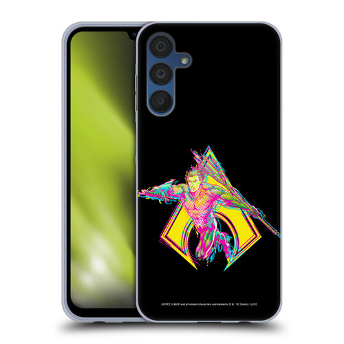 Justice League DC Comics Dark Electric Pop Icons Aquaman Soft Gel Case for Samsung Galaxy A15 & MagSafe