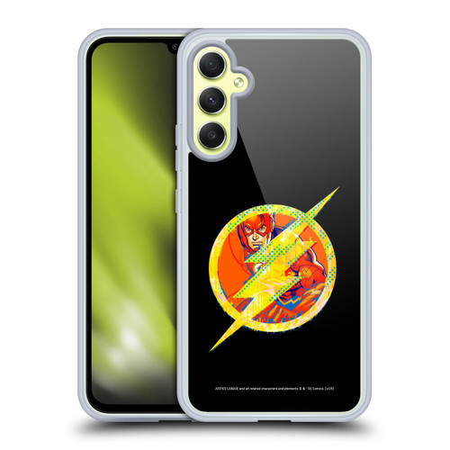 Justice League DC Comics Dark Electric Pop Icons The Flash Soft Gel Case for Samsung Galaxy A34 5G