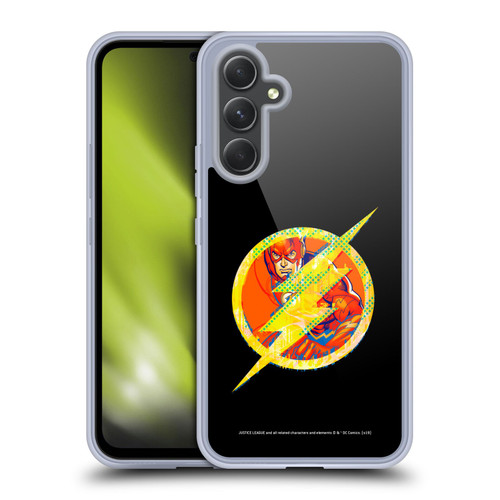 Justice League DC Comics Dark Electric Pop Icons The Flash Soft Gel Case for Samsung Galaxy A54 5G