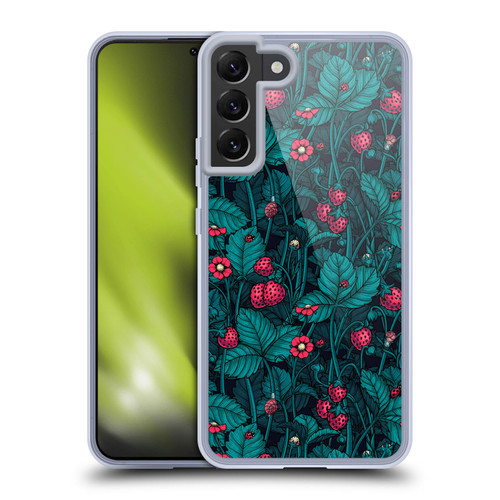 Katerina Kirilova Fruits & Foliage Patterns Wild Strawberries Soft Gel Case for Samsung Galaxy S22+ 5G & MagSafe