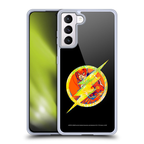 Justice League DC Comics Dark Electric Pop Icons The Flash Soft Gel Case for Samsung Galaxy S21+ 5G & MagSafe