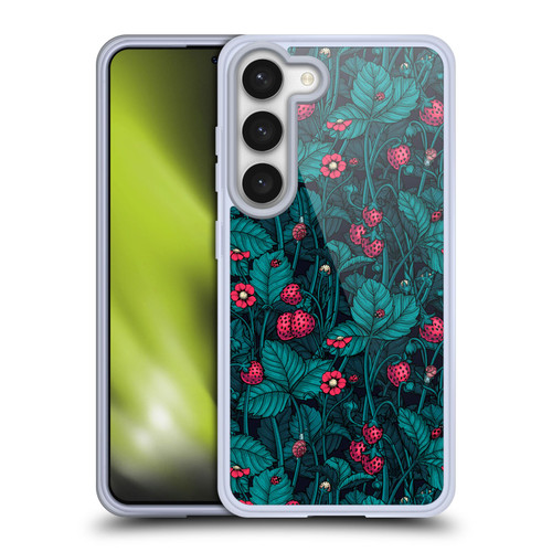 Katerina Kirilova Fruits & Foliage Patterns Wild Strawberries Soft Gel Case for Samsung Galaxy S23 5G & MagSafe