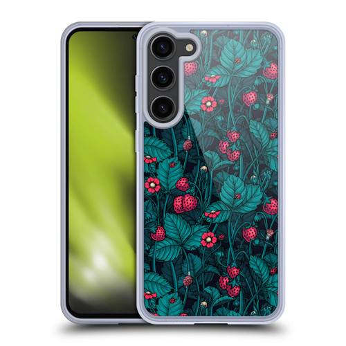 Katerina Kirilova Fruits & Foliage Patterns Wild Strawberries Soft Gel Case for Samsung Galaxy S23+ 5G & MagSafe