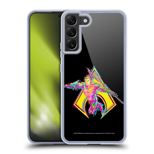 Justice League DC Comics Dark Electric Pop Icons Aquaman Soft Gel Case for Samsung Galaxy S22+ 5G & MagSafe