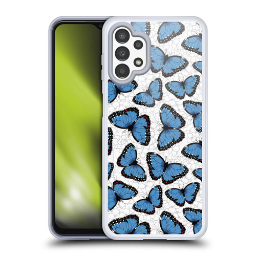 Katerina Kirilova Floral Patterns Blue Butterflies Soft Gel Case for Samsung Galaxy A13 (2022)