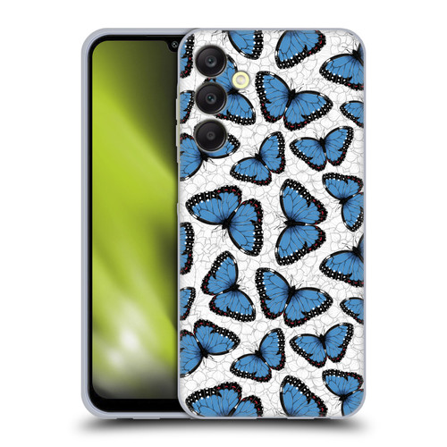 Katerina Kirilova Floral Patterns Blue Butterflies Soft Gel Case for Samsung Galaxy A25 5G