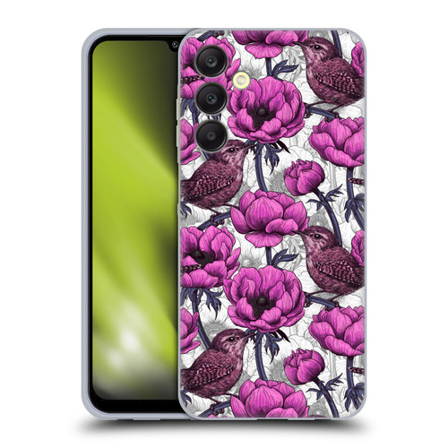 Katerina Kirilova Floral Patterns Wrens In Anemone Garden Soft Gel Case for Samsung Galaxy A25 5G
