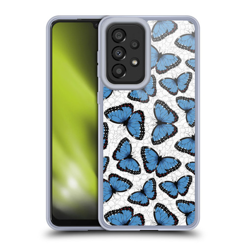 Katerina Kirilova Floral Patterns Blue Butterflies Soft Gel Case for Samsung Galaxy A33 5G (2022)
