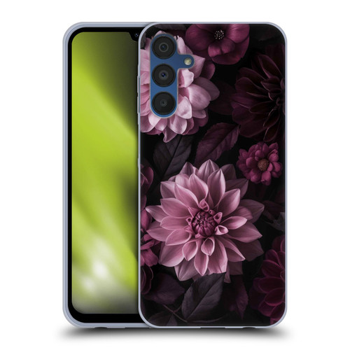 LebensArt Birds And Floral Dark Moody Dahlias And Peonies Soft Gel Case for Samsung Galaxy A15 & MagSafe