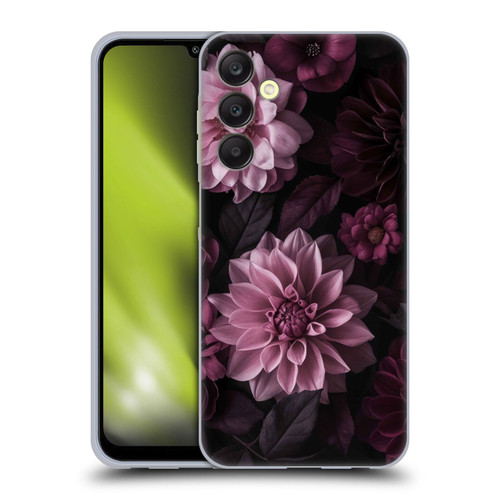 LebensArt Birds And Floral Dark Moody Dahlias And Peonies Soft Gel Case for Samsung Galaxy A25 5G