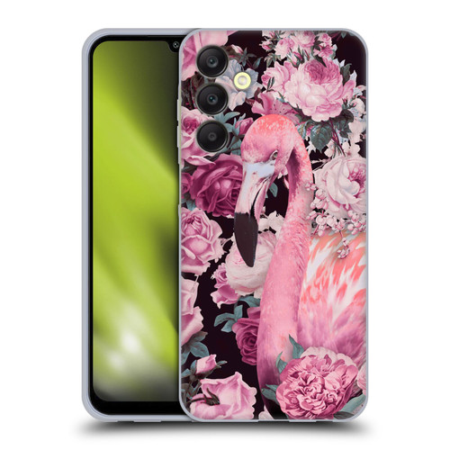 LebensArt Birds And Floral Flamingo And Roses Soft Gel Case for Samsung Galaxy A25 5G