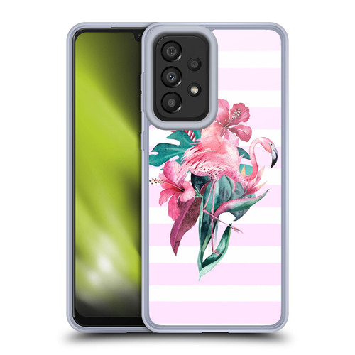 LebensArt Birds And Floral Flamingo Summer Vibe Pink Soft Gel Case for Samsung Galaxy A33 5G (2022)