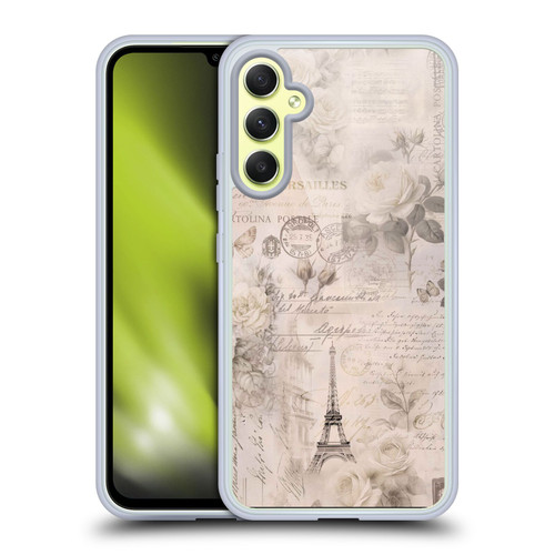 LebensArt Birds And Floral French Romance Ivory Beige Soft Gel Case for Samsung Galaxy A34 5G