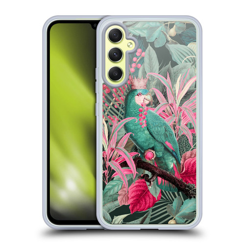 LebensArt Birds And Floral Parrot King Soft Gel Case for Samsung Galaxy A34 5G