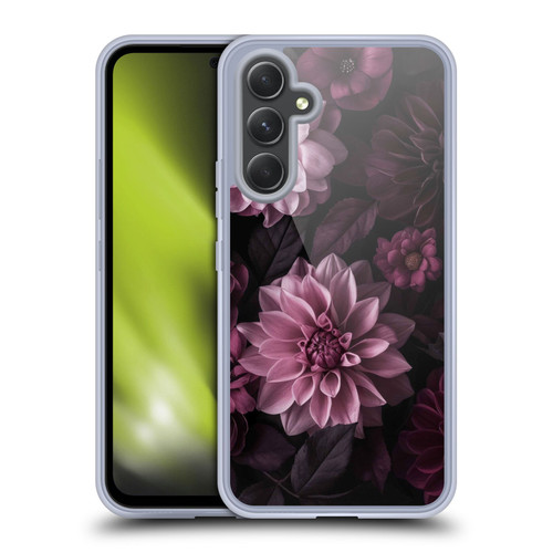 LebensArt Birds And Floral Dark Moody Dahlias And Peonies Soft Gel Case for Samsung Galaxy A54 5G