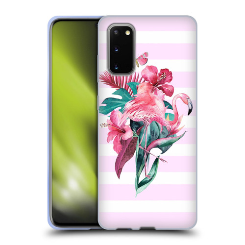 LebensArt Birds And Floral Flamingo Summer Vibe Pink Soft Gel Case for Samsung Galaxy S20 / S20 5G
