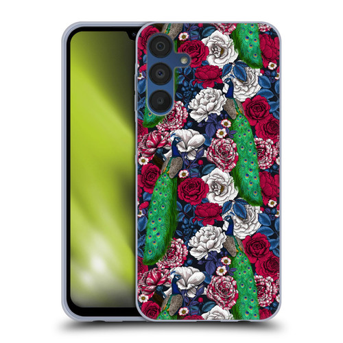 Katerina Kirilova Graphics Peacocks And Roses Soft Gel Case for Samsung Galaxy A15 & MagSafe