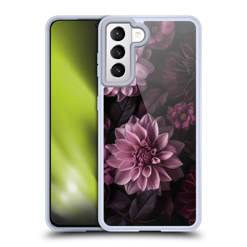 LebensArt Birds And Floral Dark Moody Dahlias And Peonies Soft Gel Case for Samsung Galaxy S21 5G & MagSafe