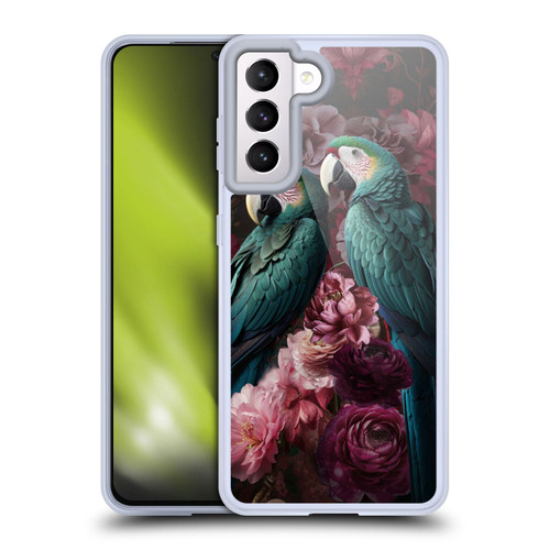 LebensArt Birds And Floral Parrots Neo Kitsch Soft Gel Case for Samsung Galaxy S21 5G & MagSafe