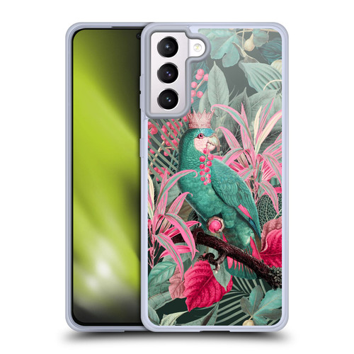 LebensArt Birds And Floral Parrot King Soft Gel Case for Samsung Galaxy S21+ 5G & MagSafe
