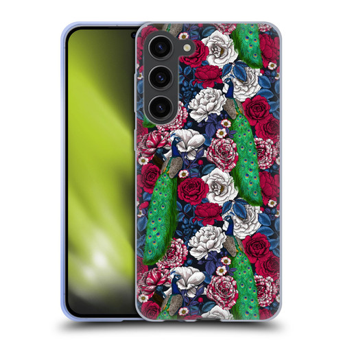 Katerina Kirilova Graphics Peacocks And Roses Soft Gel Case for Samsung Galaxy S23+ 5G & MagSafe